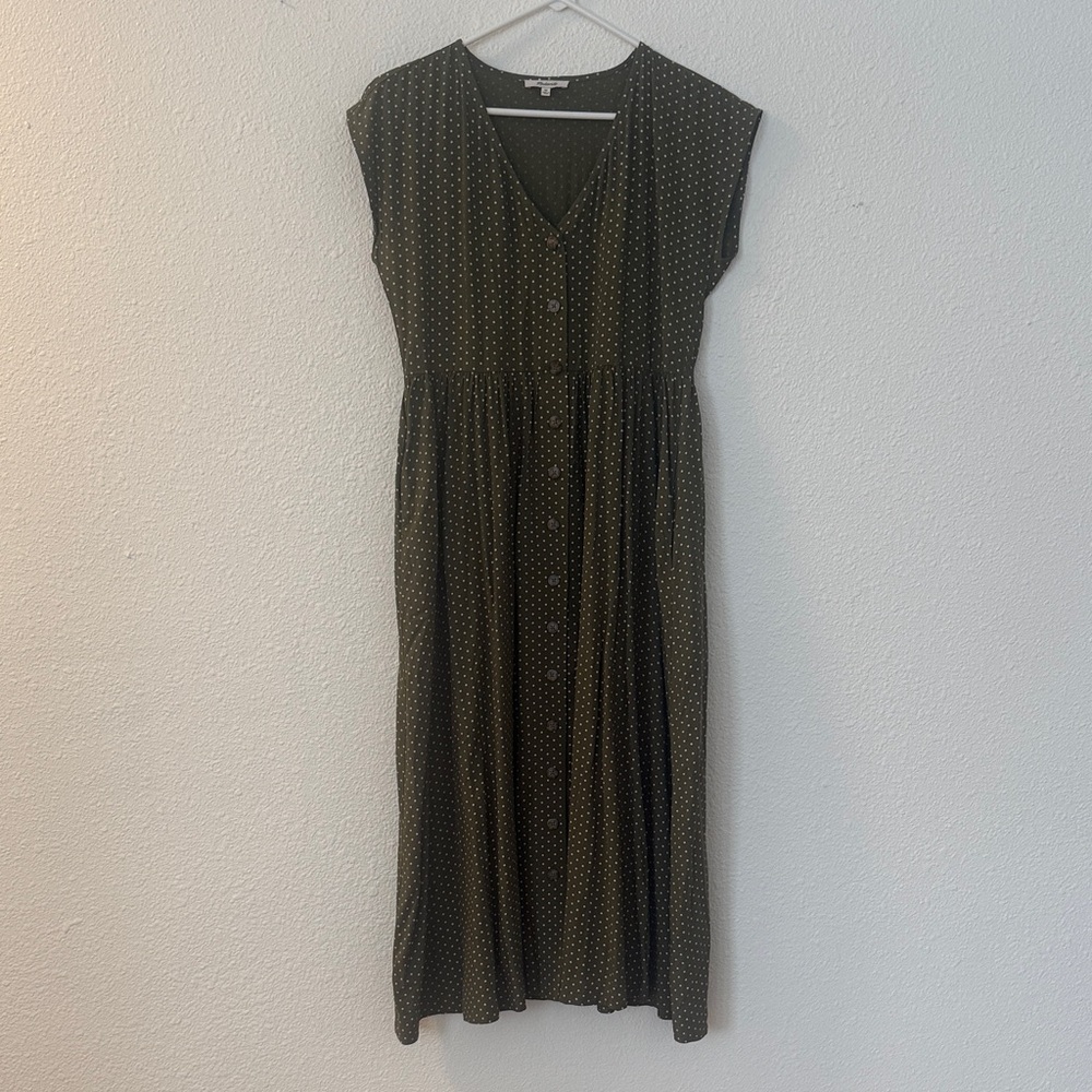 Green Dotted Maxi Dress